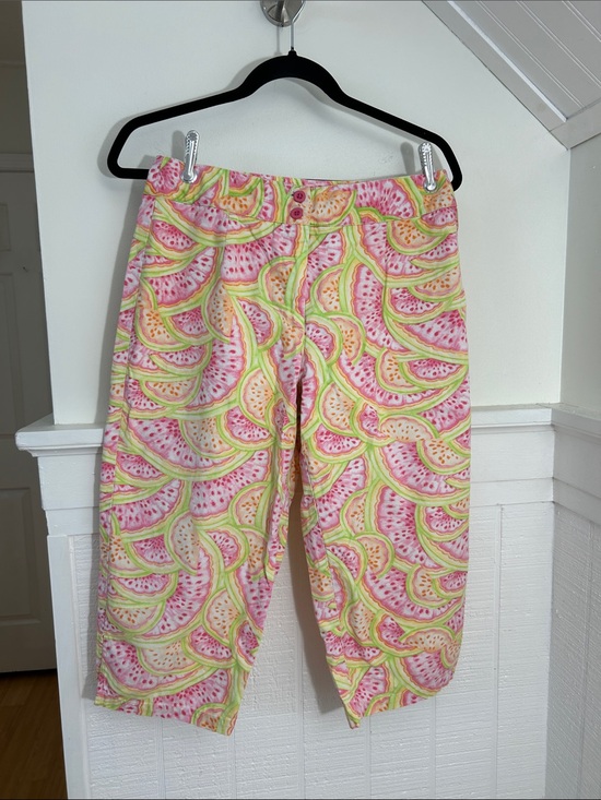 Talbots Pants - Vintage Talbots Watermelon Print Pastel Capri Pants size 10P (10 petite)